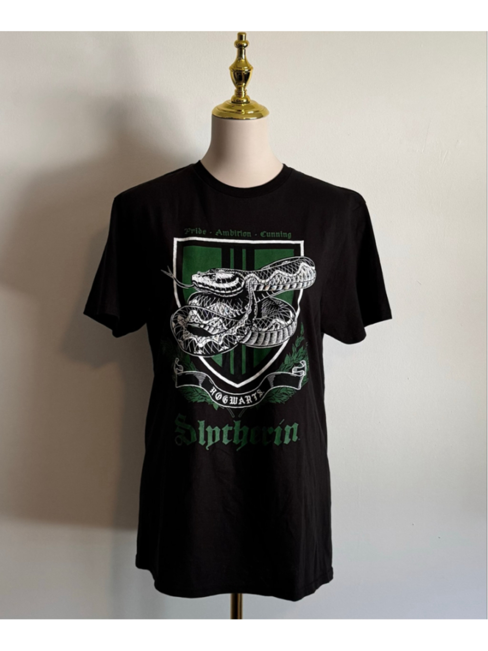 Men's Harry Potter Slytherin Graphic Tee Shirt Black Green Size M